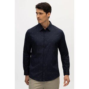 Julian & Mark Men's Ryan Geo Long Sleeve Shirt Navy Size XL-Tall NWT